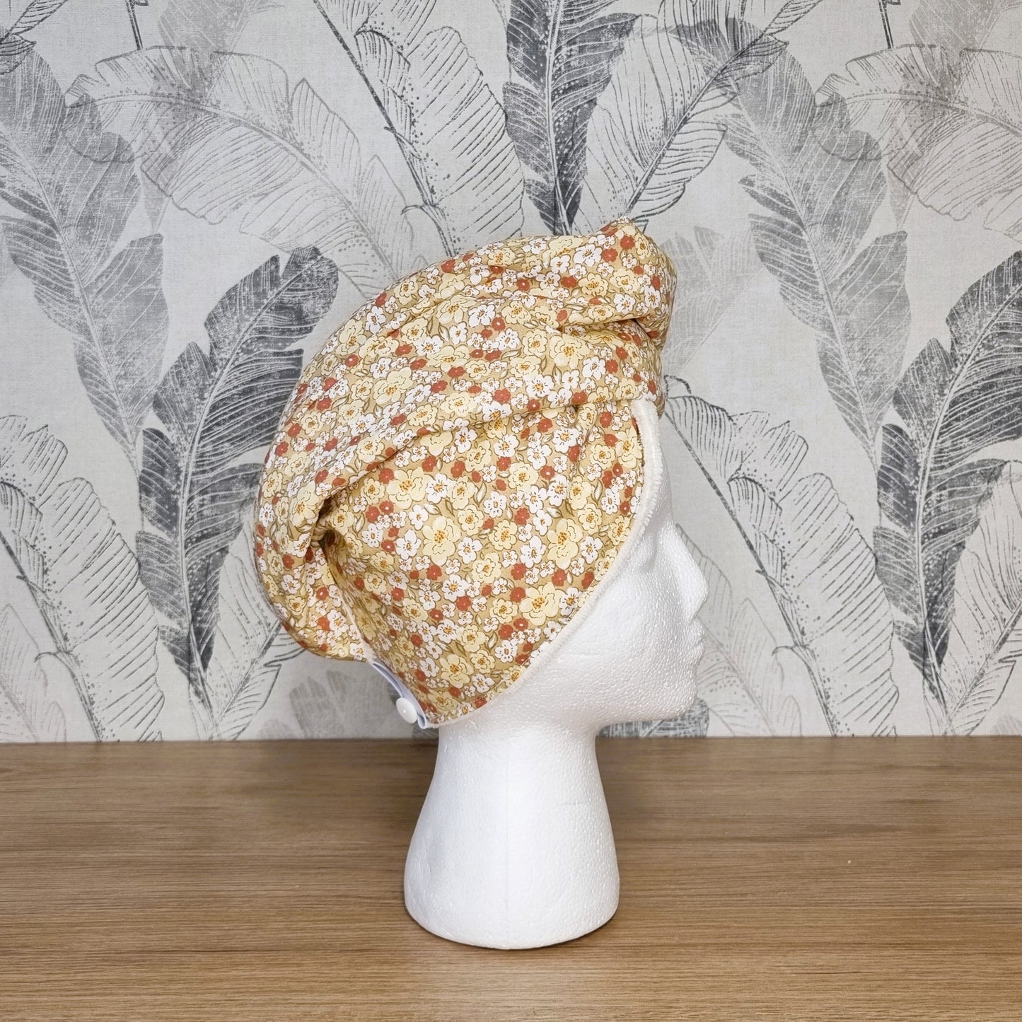 Serviette cheveux Camélia beige