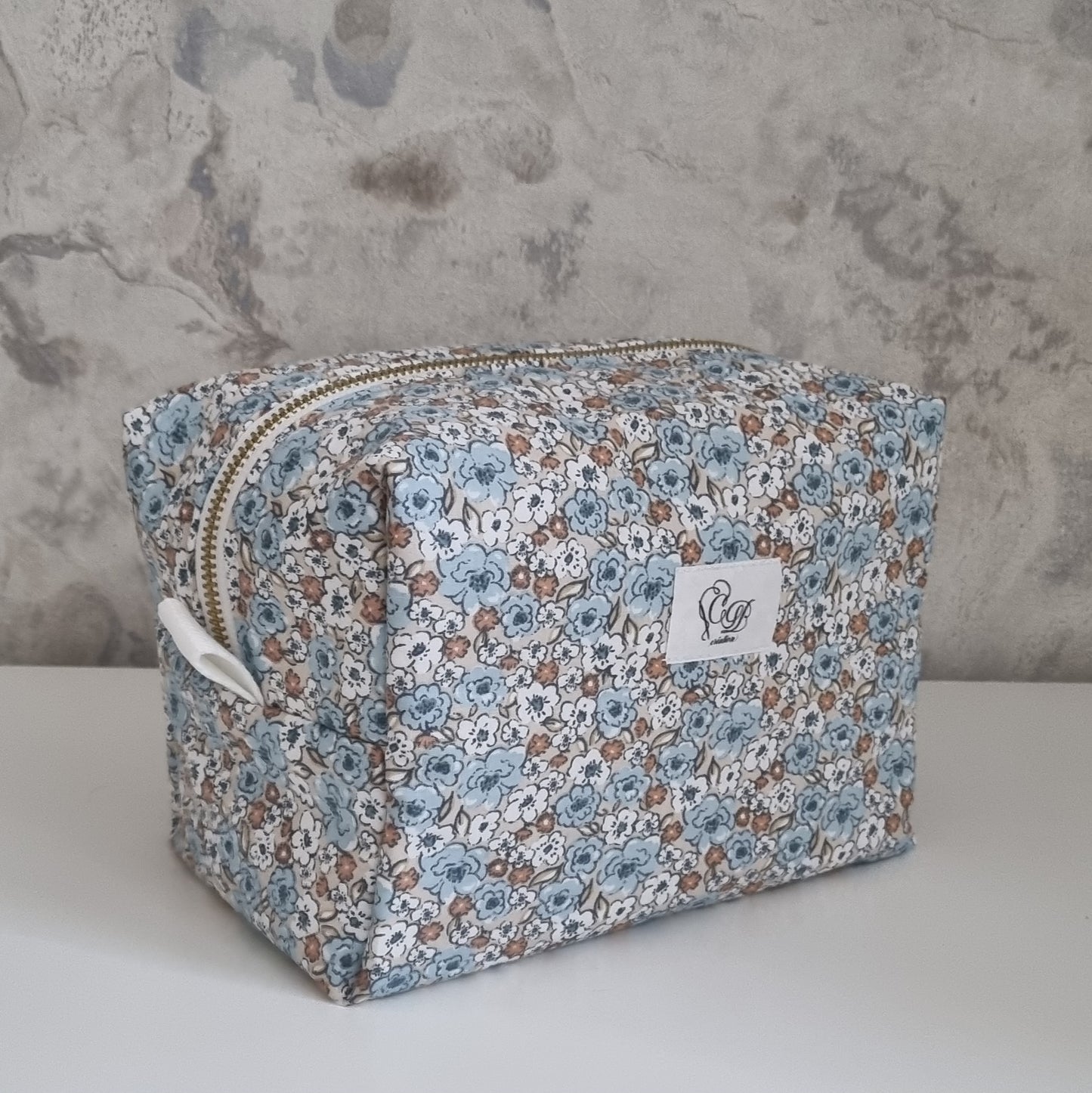 Trousse de toilette Camélia bleu