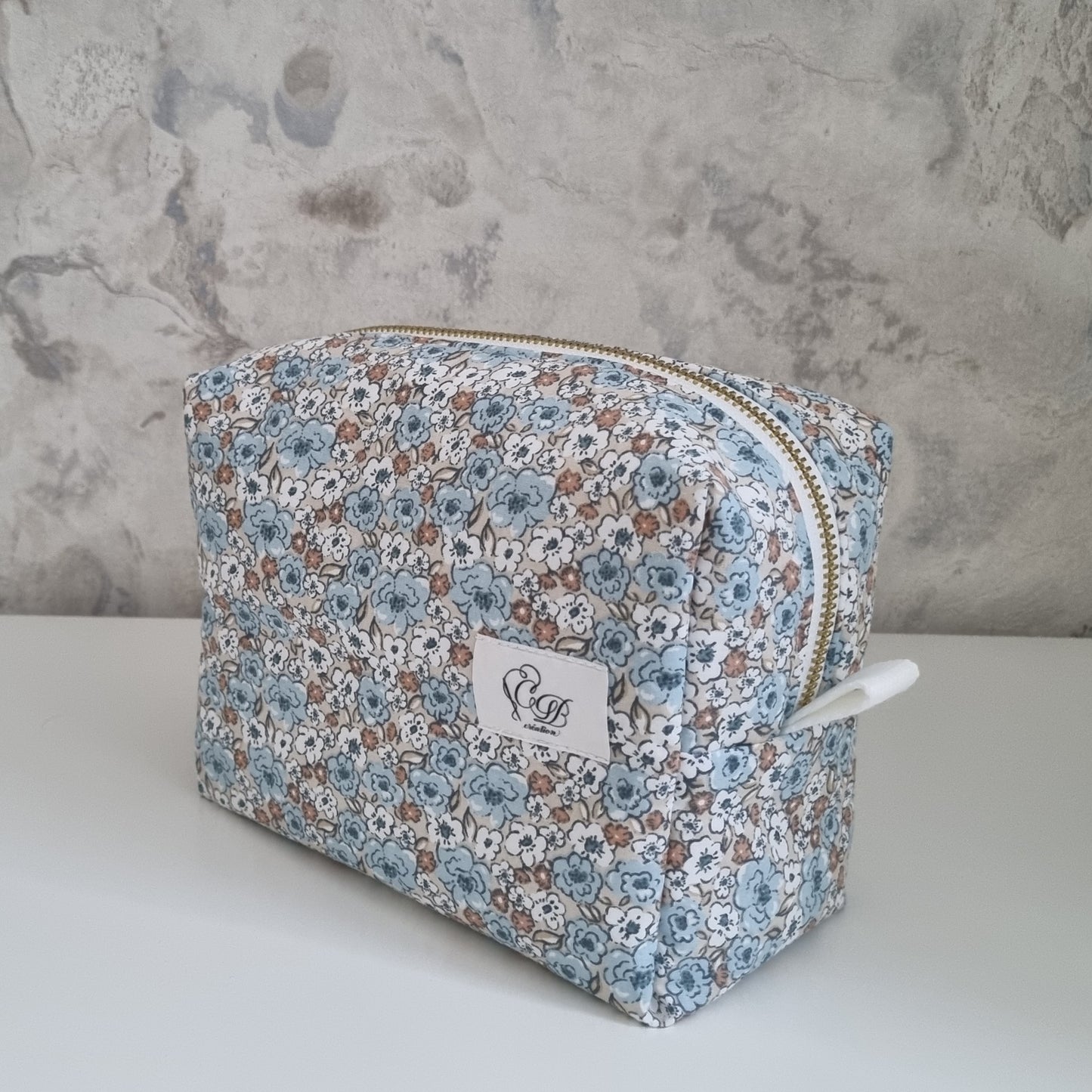 Trousse de toilette Camélia bleu