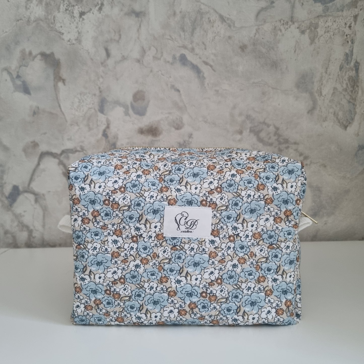 Trousse de toilette Camélia bleu